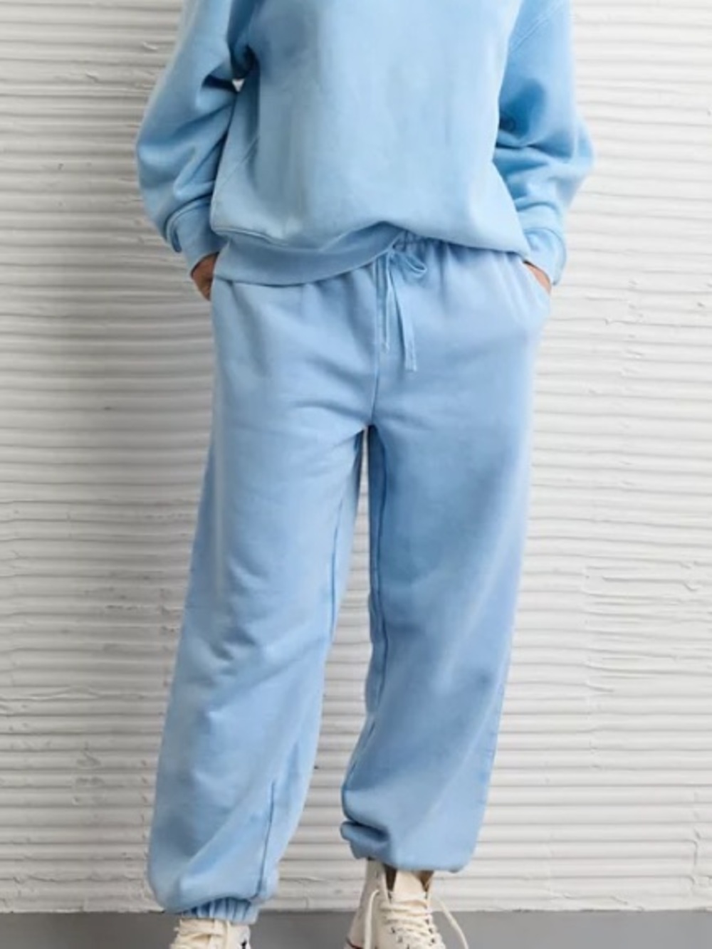 American Eagle Outfitters Light Blue Washed Women's Drawstring Sweatpants